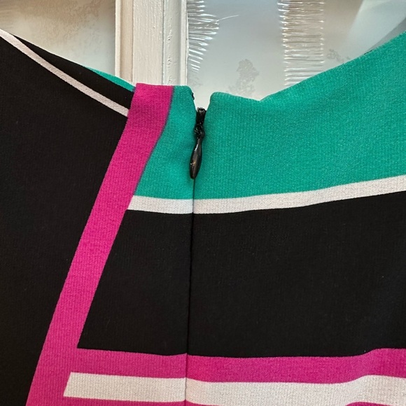 Vintage Y2K Cache Bright Retro Cocktail Party Midi Dress Size 6 Small S - Picture 7 of 11